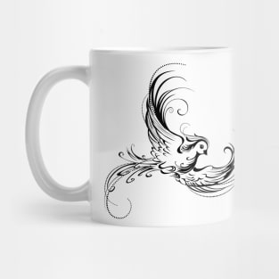 Stylized Bird on White Background Mug